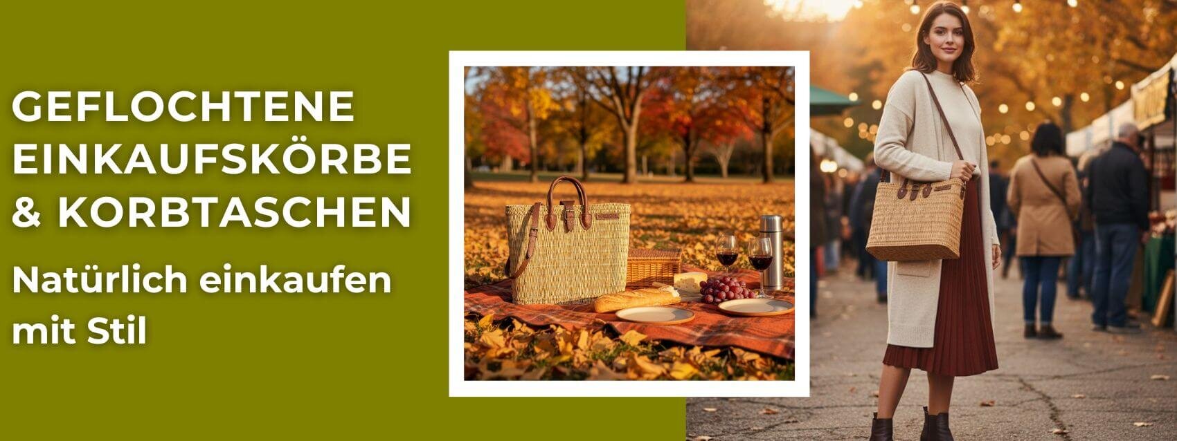 Geflochtene Einkaufskörbe & Korbtaschen  Natürlich...