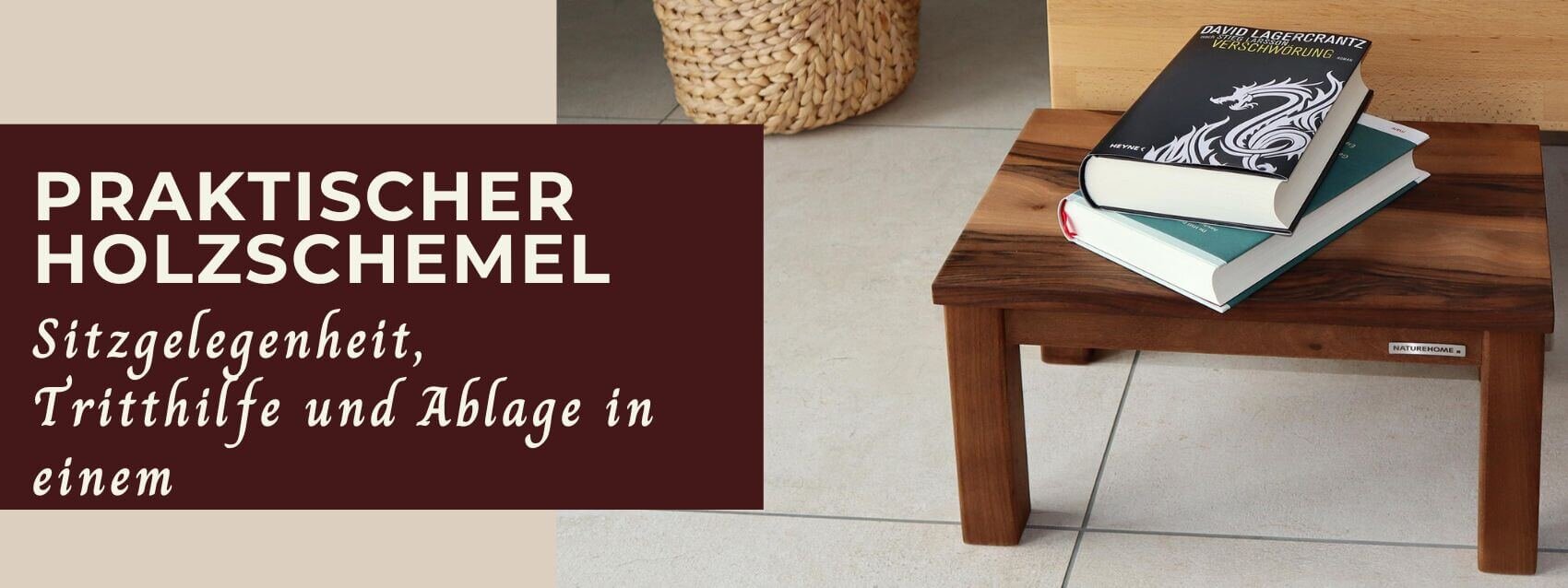 Praktischer Holzschemel – Sitzgelegenheit, Tritthilfe...