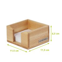ECO Zettelbox Buche, 11,5 x 11,5 x 6,5 cm