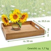 Tablett Holz NH-B Eiche, 50 x 35,5 x 7 cm
