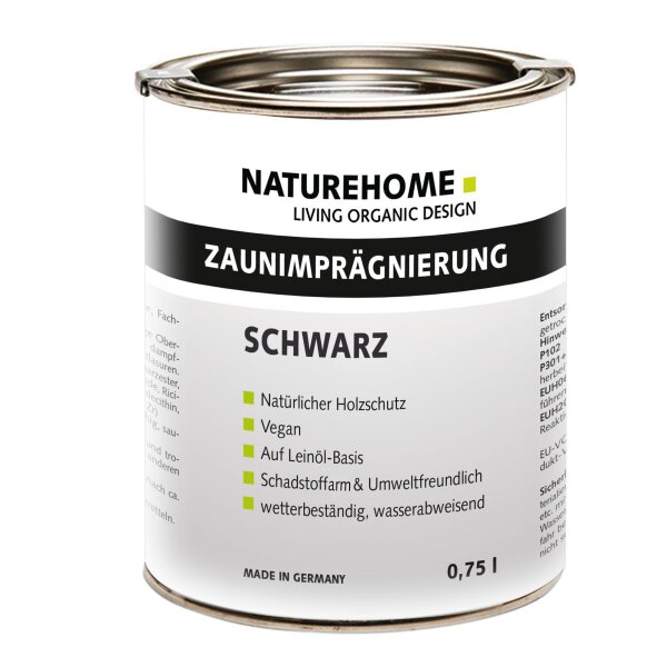 Zaunimprägnierung für Außenbereich 0,75l Schwarz