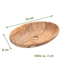 Seifenschale Olivenholz, oval 14 x 9 cm