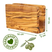 Serviettenhalter Olivenholz, 1-fach 16 x 10 cm