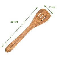 Pfannenwender mit Schlitzen Olivenholz, 30 cm