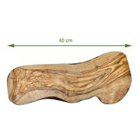 Limited Edition: Schneidebrett im Naturschnitt Olivenholz 40cm mit Aufschrift *Du bist mein Lieblingsmensch*