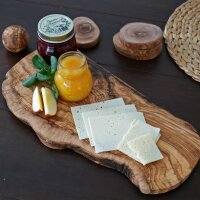 Limited Edition: Schneidebrett im Naturschnitt Olivenholz 40cm mit Aufschrift *Du bist mein Lieblingsmensch*