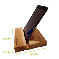 Tablet-Halter Eiche Holz 19,5 x 12,5 x 2,5 cm