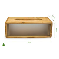 DESIGN Tissue-Box Olivenholz und Glas für Kosmetiktücher