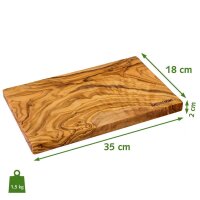 B-Ware Schneidebrett Olivenholz, 35 x 18 x 2 cm inkl....