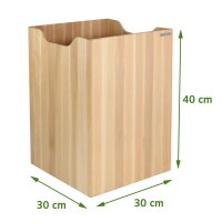 B-Ware ECO Papierkorb Buche, 30 x 30 x 40 cm
