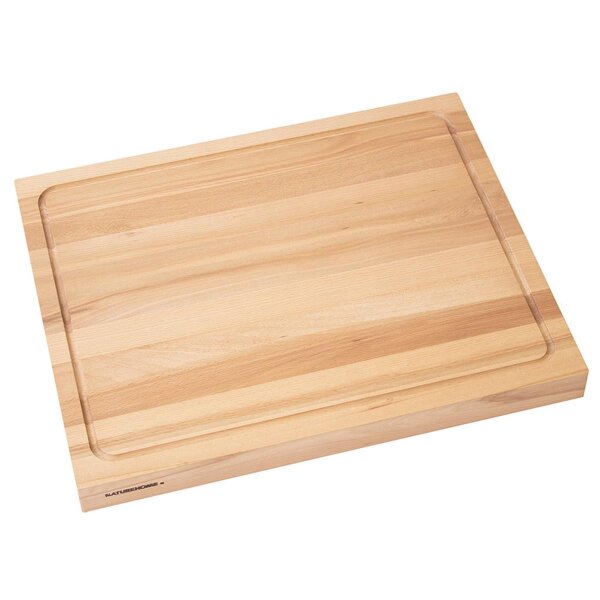 B-Ware Schneidebrett mit Saftrille Buche beidseitig, 50 x 40 x 4 cm