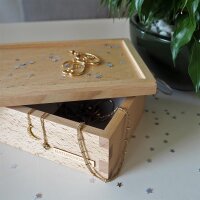 B-Ware Holzbox Buche mit Deckel, 25 x 12 x 7 cm