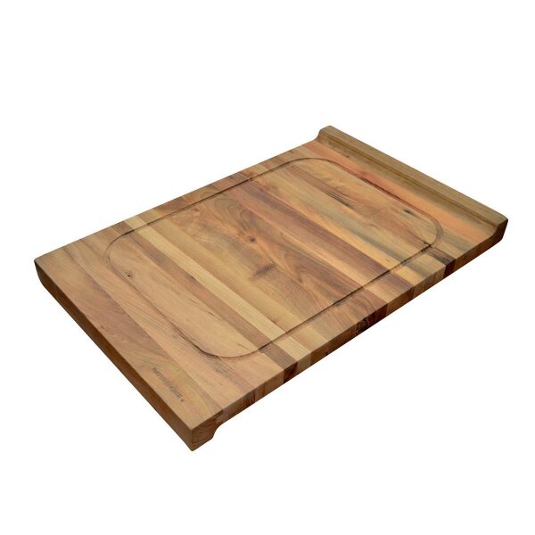 B-Ware Schneidebrett mit Saftrille und Anschlag Nussbaum beidseitig, 60 x 40 x 4 cm