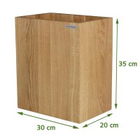 B-Ware CLASSIC Papierkorb Eiche natur ge&ouml;lt 30 x 20...