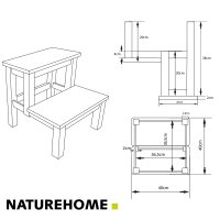 B-Ware ECO Tritthocker Holz Eiche geölt 40 x 40 x 40 cm