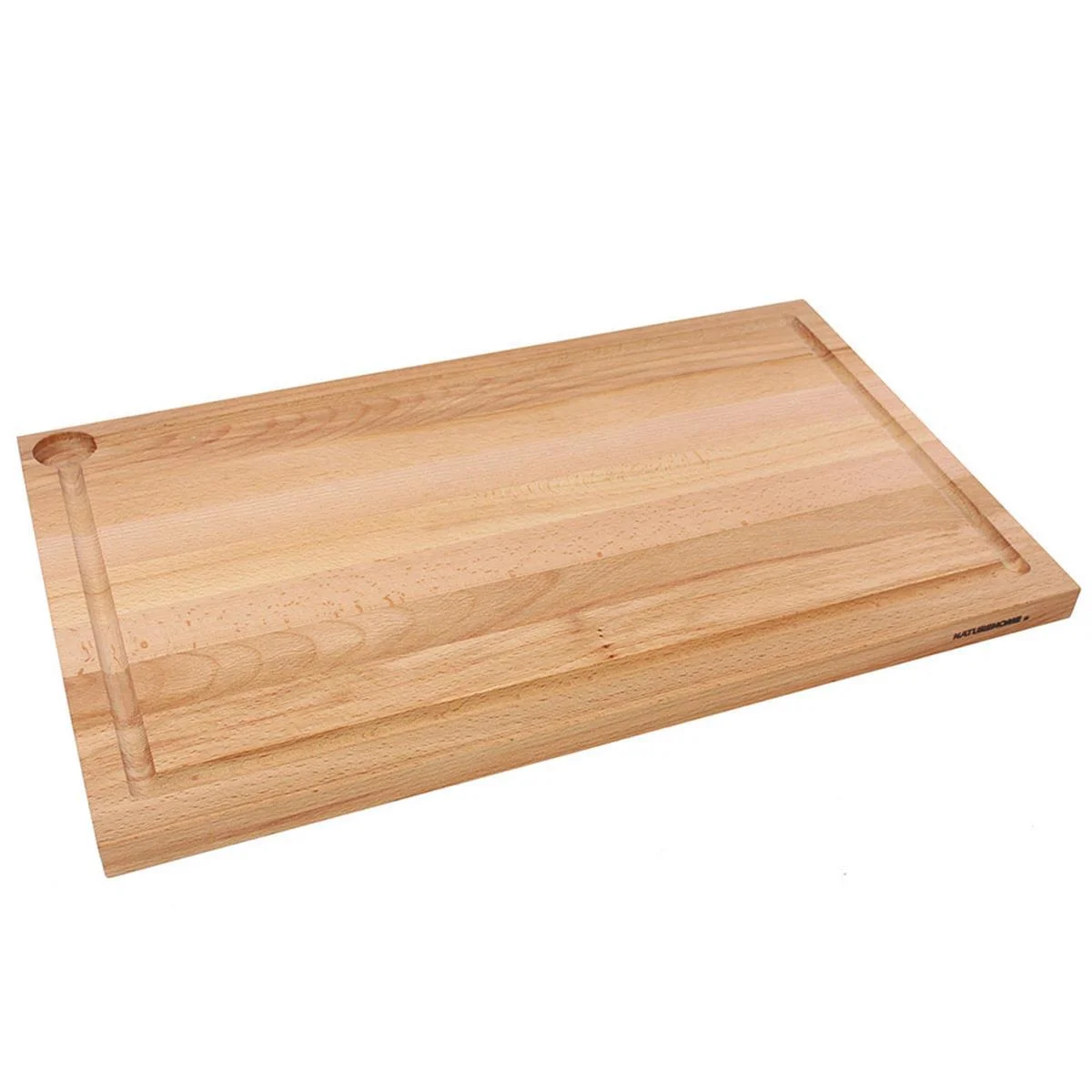 EFO Schneidebrett Aus Buchenholz – 31x13,5x1,5 Cm, Mit Haltegriff, Rustikales Servierbrett