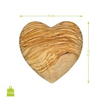 Limited Edition: Deko-Herz Olivenholz 10 cm mit Aufschrift "Nicht mehr an meiner Seite aber immer in meinem Herzen"