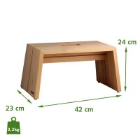 B-Ware DESIGN Fußbank Eiche natur geölt mit Tragegriff, 49 x 23 x 24 cm