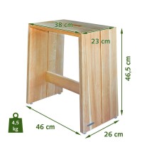 B-Ware DESIGN Hocker Massivholz Eiche Natur geölt