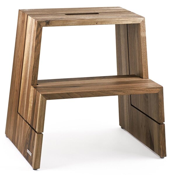 B-Ware DESIGN Tritthocker Hocker Nussbaum 46 x 38 x 46 cm