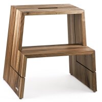 B-Ware DESIGN Tritthocker Hocker Nussbaum 46 x 38 x 46 cm