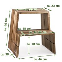 B-Ware DESIGN Tritthocker Hocker Nussbaum 46 x 38 x 46 cm
