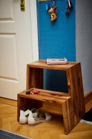 B-Ware DESIGN Tritthocker Hocker Nussbaum 46 x 38 x 46 cm
