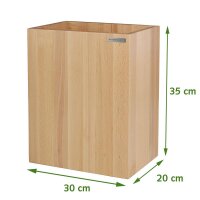 CLASSIC Papierkorb Buche natur geölt 30 x 20 x 35 cm