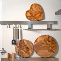 Schneidebrett Herzform Olivenholz, 17-20 cm  mit individueller Gravur