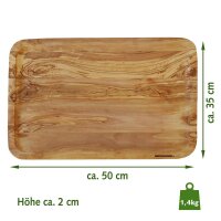B-Ware NH-C Tablett LE CAFE Olivenholz 50 x 35 cm