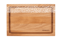 Schneidebrett mit Saftrille Buche einseitig, 30 x 20 x 2 cm mit individueller Gravur