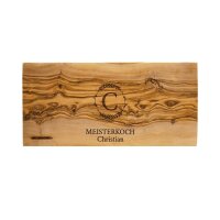 Schneidebrett Olivenholz 35 x 18 cm mit individueller Gravur
