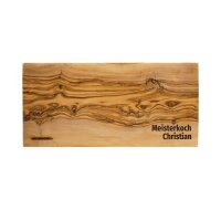 Schneidebrett Olivenholz 35 x 18 cm mitTextgravur mit bis...
