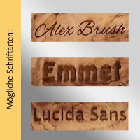 Schneidebrett Olivenholz 40 x 22 cm mit Textgravur mit bis zu 120 Zeichen