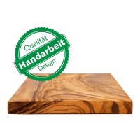 Schneidebrett Olivenholz 40 x 22 cm mit Textgravur mit bis zu 30 Zeichen