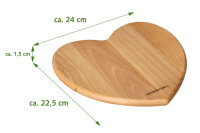 Schneidebrett Herz Buche 22,5x24x1,5cm
