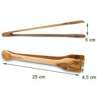 B-Ware Küchenzange breit Olivenholz 25 cm Küchenzange