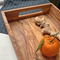 B-Ware Tablett Holz NH-B Olivenholz klein 35 x 26 x 7 cm