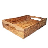B-Ware Tablett Holz NH-B Olivenholz klein 35 x 26 x 7 cm