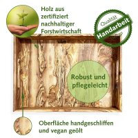 B-Ware Tablett Holz NH-B Olivenholz klein 35 x 26 x 7 cm