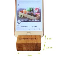 B-Ware Handy-Halter Holz Eiche 8 x 5,5 x 2,5 cm