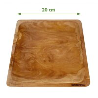 B-Ware Teller klein Olivenholz eckig 20 cm
