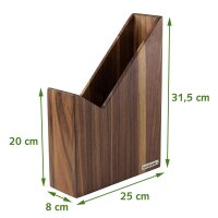B-Ware SKRIPT Stehsammler Nussbaum natur geölt 31,5 x 25 x 8 cm