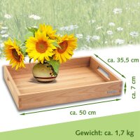 Tablett Holz NH-B Buche, 50 x 35,5 x 7 cm